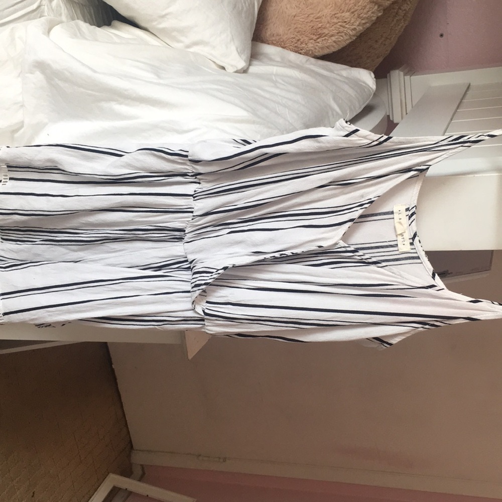 Black and white stripped romper